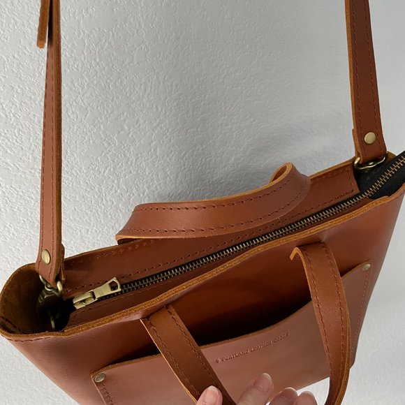 Mini Leather Crossbody Tote - Picture 4 of 7